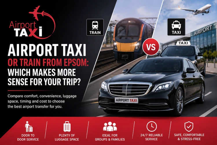 Airport Taxi vs Train- Epsom Travel Comparison