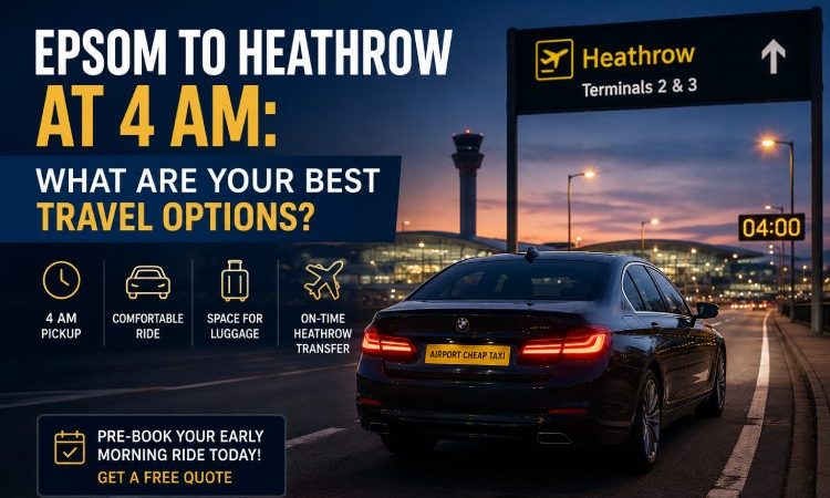 Epsom to Heathrow early morning transfer